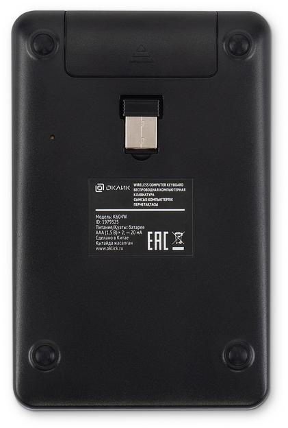 Клавиатура Оклик K604W черный USB беспроводная slim для ноутбука (1979325) фото 4