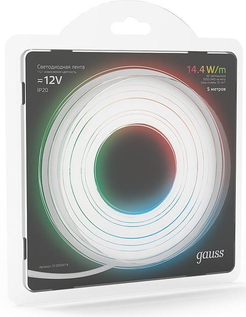 Лента светодиод. Gauss SMD 5м (312000414) фото 4