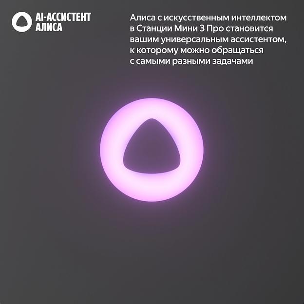 Умная колонка Яндекс Станция Мини 3 Про с Алисой, Zigbee, черный, YNDX-00059BLK фото 4