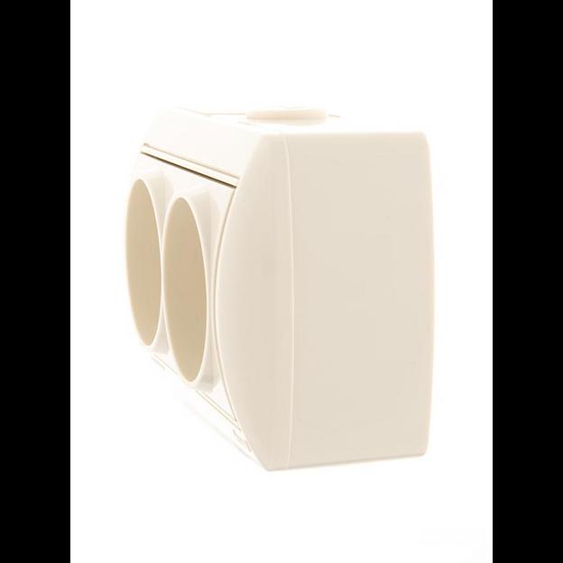 Розетка 2-м ОП Nata 16А IP20 без заземл. керамика крем. LEZARD 710-0300-128 фото 3