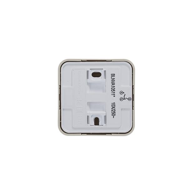 Выключатель BLANCA открытой установки двухклавишный (cх.5) с изолирующей пластиной и подсветкой, 10А, 250B, бежевый фото 3