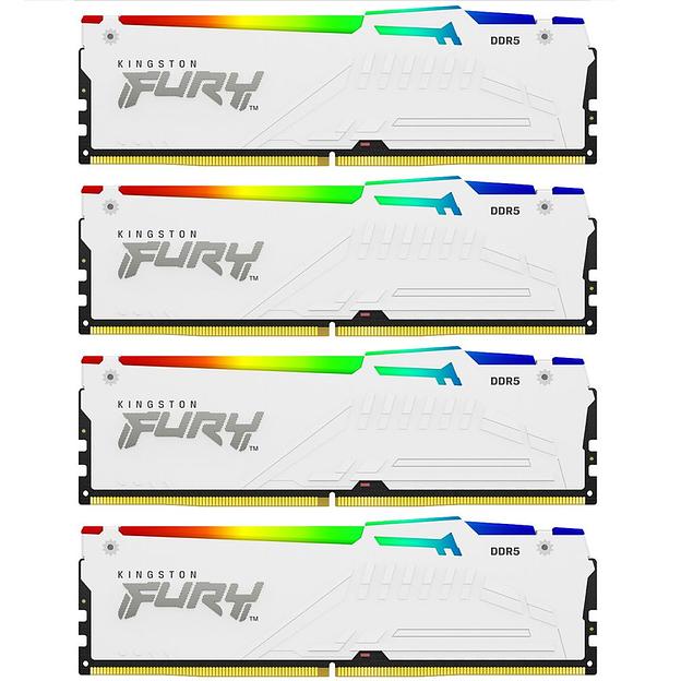 Модуль памяти Kingston 128GB DDR5 5200MHz DIMM FURY Beast White RGB (4х32gb), CL40 фото 1