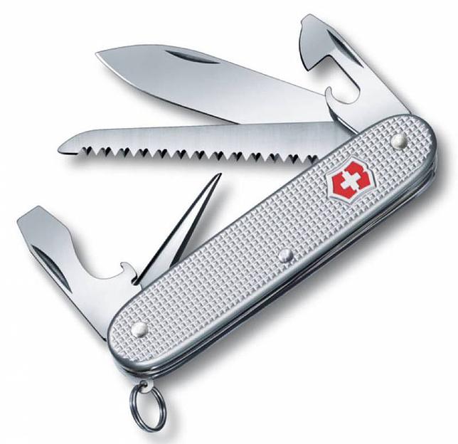 Нож перочинный Victorinox Farmer Alox (0.8241.26) 93мм 9функций серебристый карт.коробка фото 1