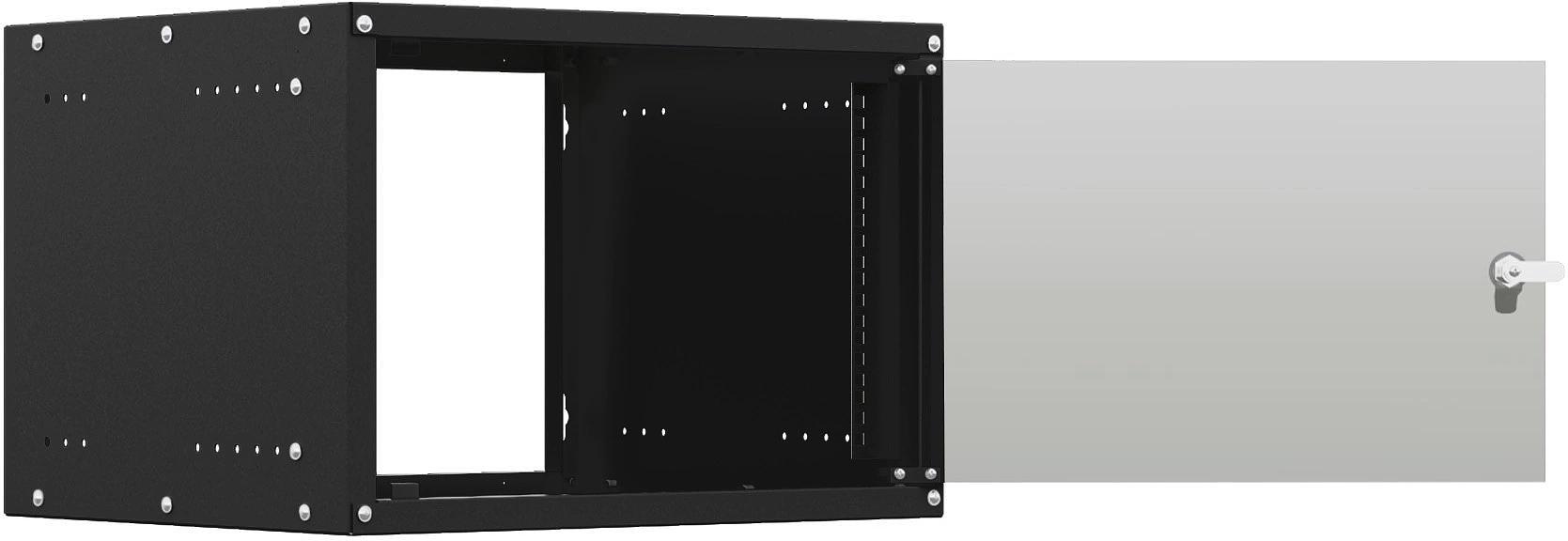 Шкаф коммутационный NTSS Lime (NTSS-WL6U5560GS-BL) настенный 6U 550x600мм пер.дв.стекл несъемн.бок.пан. 30кг черный 12кг фото 5