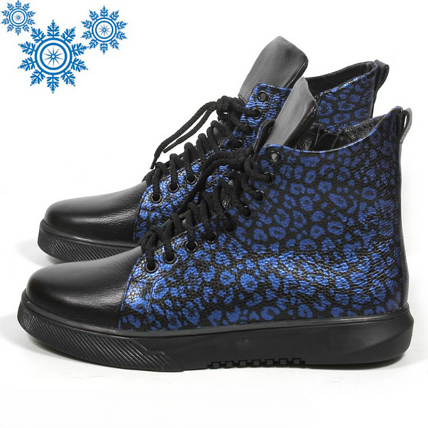 Зимние ботинки TAIS на шнурках с молнией, арт.MT238-2-Ш чёрно-синий ОПТ фото 7