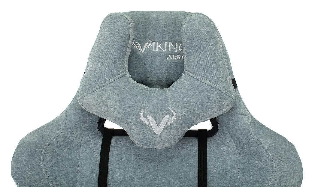 Кресло игровое Бюрократ VIKING KNIGHT Fabric серо-голубой Light-28 с подголов. крестовина металл фото 7