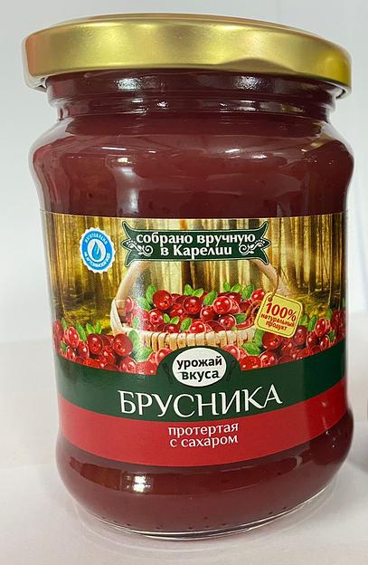 Брусника протертая с сахаром 310 гр ОПТ фото 1