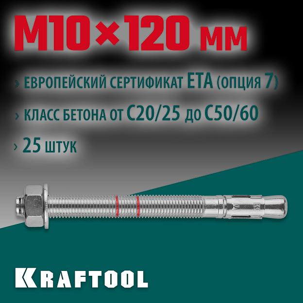 KRAFTOOL ETA Опция 7, М10 х 120, 25 шт, клиновой анкер (302184-10-120) фото 2