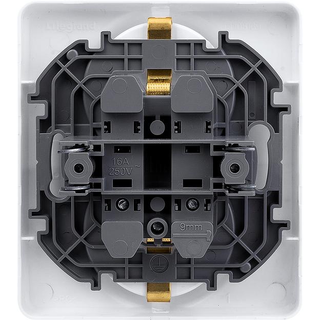 Legrand 673750 Розетка 2 x 2К+З - немецкий стандарт - 16 А - 250 В~ - INSPIRIA - белый фото 2