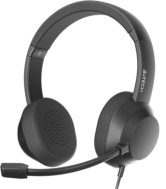Наушники с микрофоном A4Tech FH150U черный 2м накладные USB оголовье (FH150U BLACK) фото 1