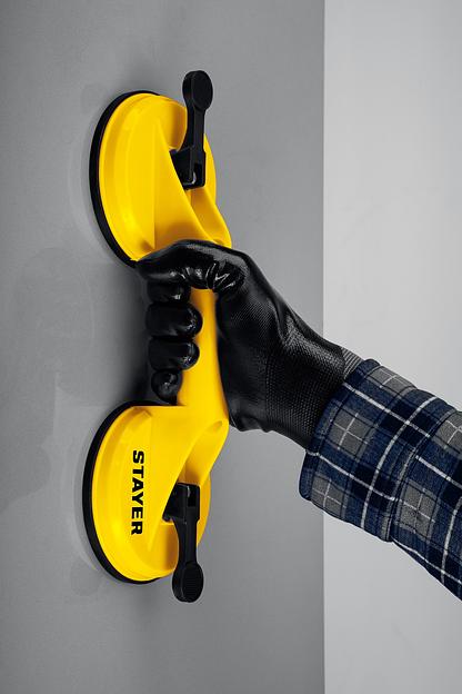 STAYER MAXLift, 80 кг, пластмассовый, двойной, стеклодомкрат на присоске (33718-2) фото 4