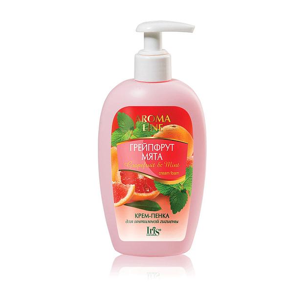 Iris cosmetic aroma line крем-пенка для интимной гигиены грейпфрут+мята 250мл фл фото 1