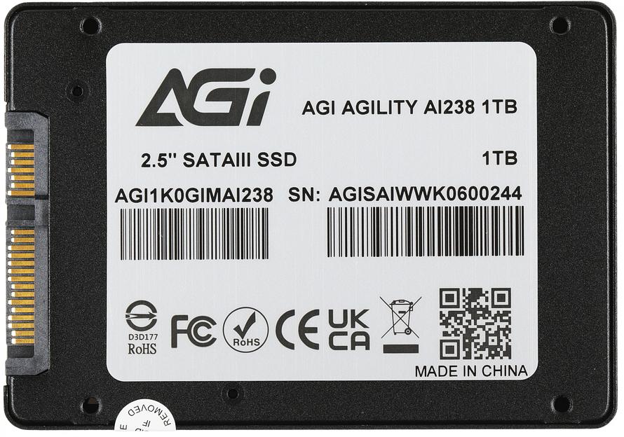 Накопитель SSD AGi SATA III 1TB AGI1K0GIMAI238 AI238 2.5" OEM фото 5