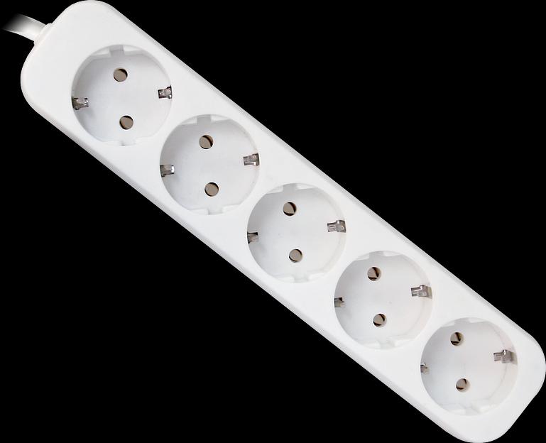 Удлинитель с заземлением Defender E518 1.8 м, 5 розеток (пакет) Defender E518 (1.8 м, 5 розеток) (99229) фото 1
