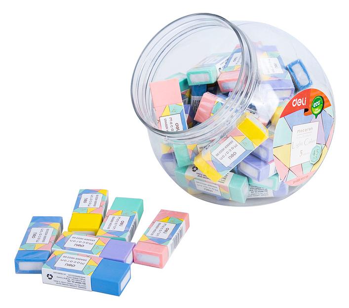 Ластик Deli EH02200 Macaron 50x20x11мм ассорти пласт.туб. фото 1