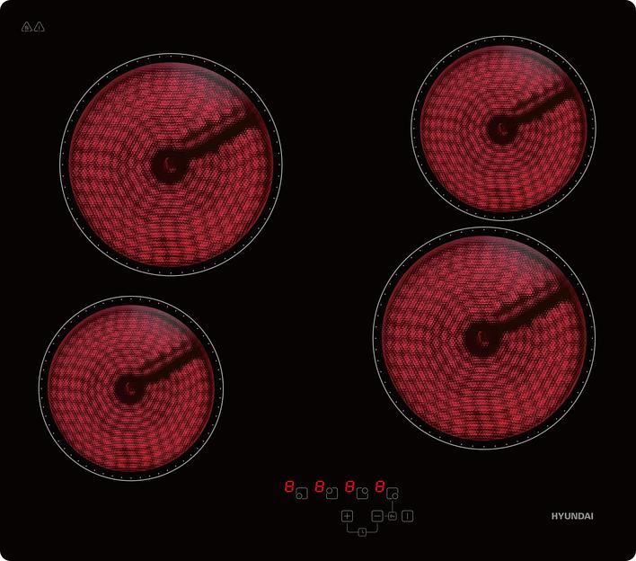 Варочная поверхность Hyundai HHE 6410 BG черный фото 1