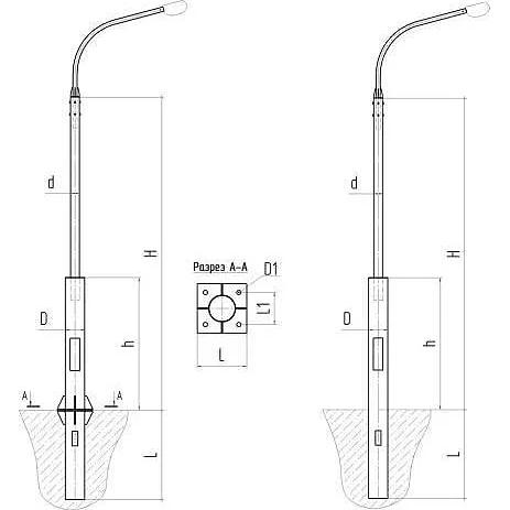 Фонарные столбы трубные под заказ фото 1