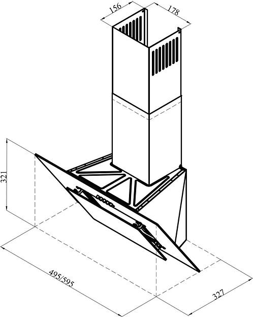 Вытяжка каминная Lex MIRA G 600 WHITE белый управление: кнопочное (1 мотор) фото 2