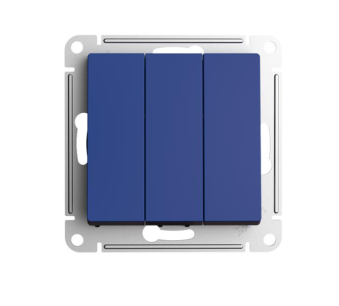 ATLASDESIGN выключатель трехклавишный, сх.1+1+1, 10АХ, механизм, АКВАМАРИН фото 1