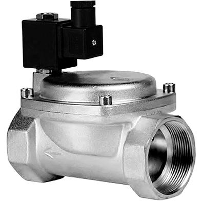 Клапан электромагнитный нержавеющий, обратного действия, нормально закрытый, DN40 (1-1/2"), PN16, 24AC фото 1