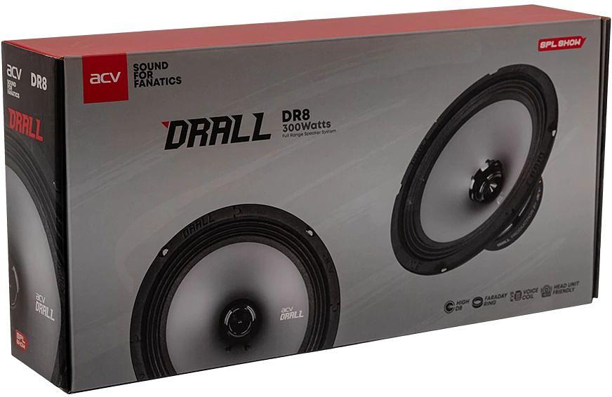 Колонки автомобильные ACV DRALL DR8 (без решетки) 300Вт 96дБ 3Ом 20см (8дюйм) (ком.:2кол.) широкополосные однополосные фото 7