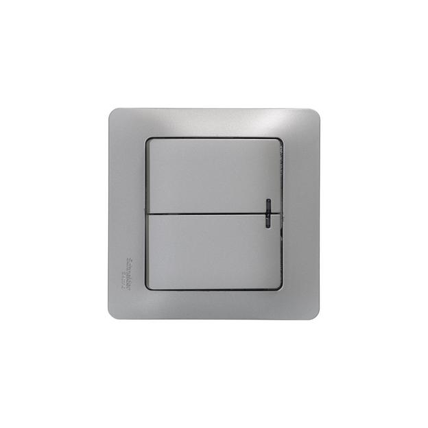 GLOSSA Выключатель двухклавишный с подсветкой схема 5а платина фото 5