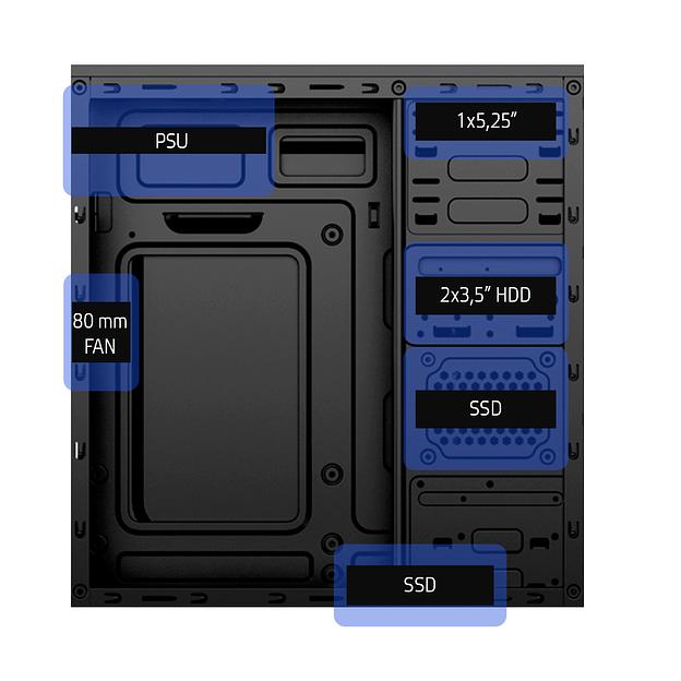 Корпус BaseTech M3302, Без БП, mATX, чёрный, 2xUSB3 (BT-M3302-B) фото 2