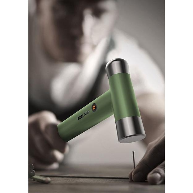 Ударно-рычажный инструмент молоток Deli Home Series Green HT7008L вес бойка 250гр, эксклюзивный дизайн, рукоятка из высококачественного софттач пластика фото 6