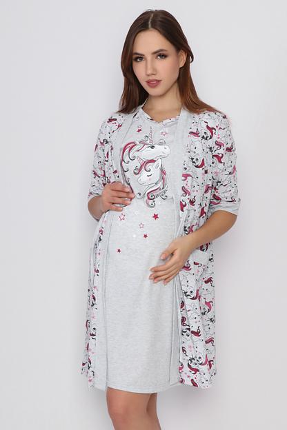 Комплект Style Magro для беременных и кормящих мам «Лилу», серый меланж, опт фото 1