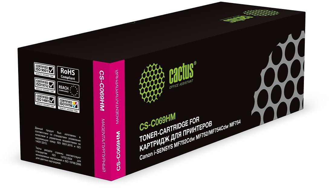Картридж лазерный Cactus CS-C069HM 069H пурпурный (5500стр.) для Canon i-Sensys MF752Cdw MF752/MF754Cdw MF754 фото 1
