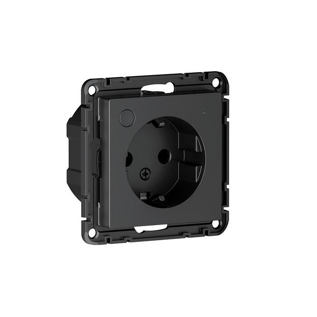ATLASDESIGN SMART РОЗЕТКА с заземл., со шт., Zigbee, L+N, 16А, мех., КАРБОН фото 4