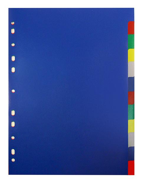 Разделитель индексный Бюрократ ID116E A4 пластик 12 индексов цветные разделы фото 1