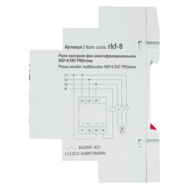 Реле контроля фаз РКФ-8 многофукц. EKF rkf-8 фото 7