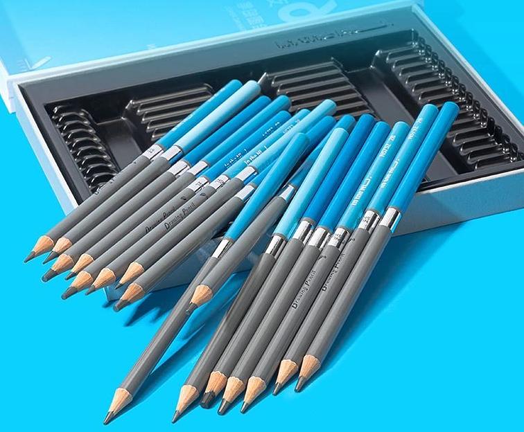 Карандаш ч/г Deli NS732 Nusign 2H*1, HB*2, 2B*3, 4B*3, 6B*2, 8B*2, 10B*1, 12B*1, 14B*1 коробка (16шт) 16 карандашей фото 2