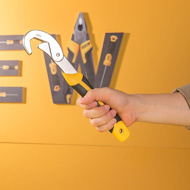 Ключи Deli Набор универсальных самозажимных ключей Deli DL932-2 2шт 9-22мм/23-32мм, двухкомпонентная рукоятка фото 4