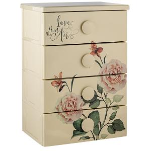 Комод "Классика" с рисунком Роза (бежевый) фото 1