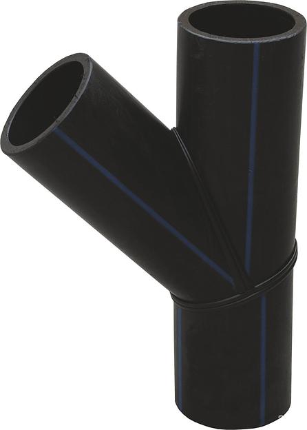 Тройник 160 45 гр. ПЭ100 SDR17 сварной сегментный полиэтиленовый ПНД фото 1