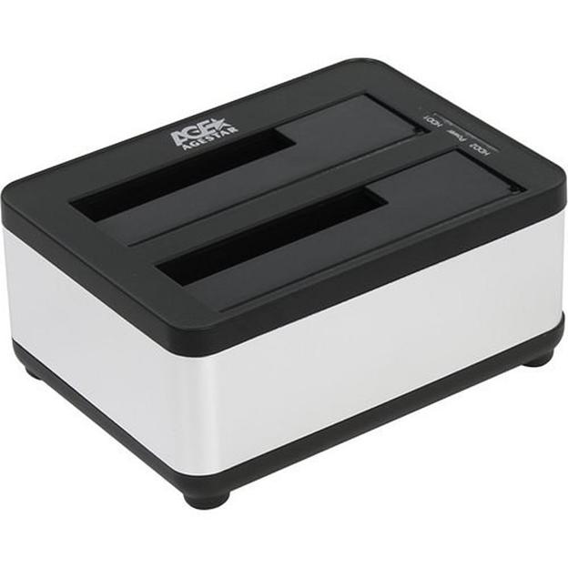 AgeStar 3UBT8 (SILVER) Док станция для HDD 2.5"/3.5" SATA clone, USB3.0, пластик+алюминий, серебристый, фото 1