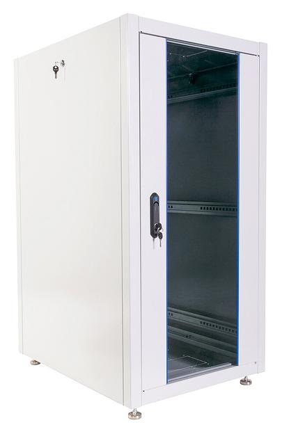 Шкаф коммутационный ЦМО (ШТК-Э-24.6.8-13АА) 24U 600x800мм пер.дв.стекл металл 2 бок.пан. 540кг серый 59кг 180град. 1187мм IP20 фото 1