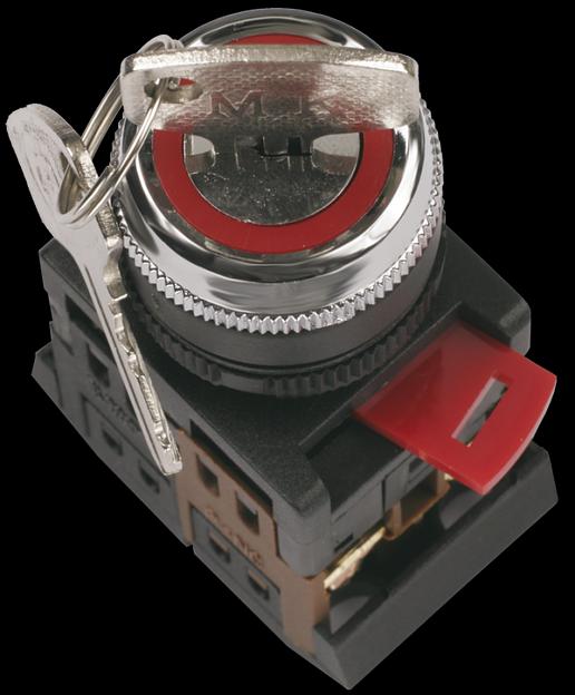 Переключатель AKS-22-2 с ключом 2 позиции I-O черная ручка фото 1