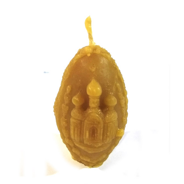 Свеча с оттиском храма литая восковая опт фото 1