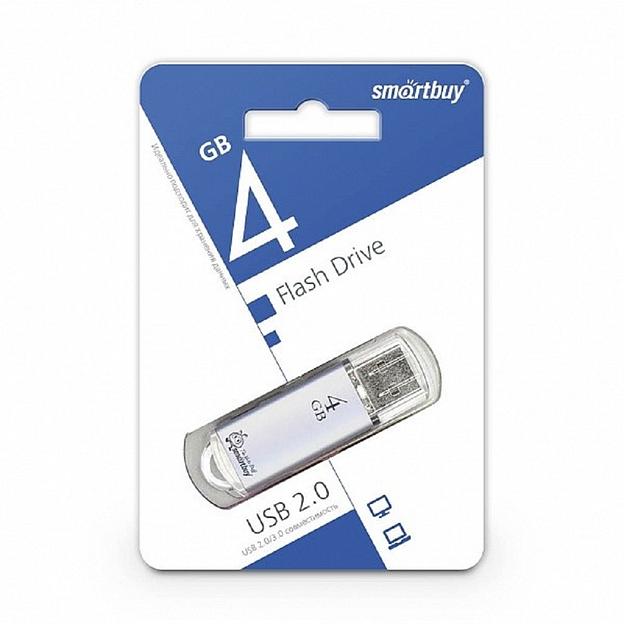 Smartbuy USB Drive 4Gb V-Cut series Silver SB4GBVC-S фото 1