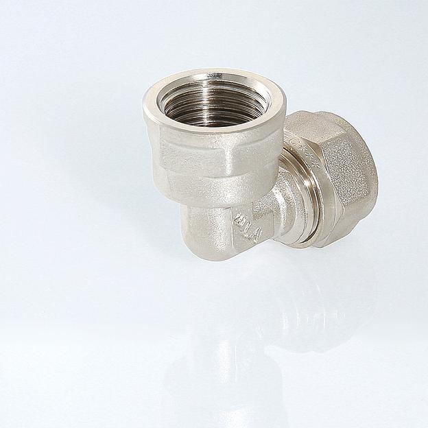 Обжимной фитинг-угольник с переходом на внутреннюю резьбу опт фото 5