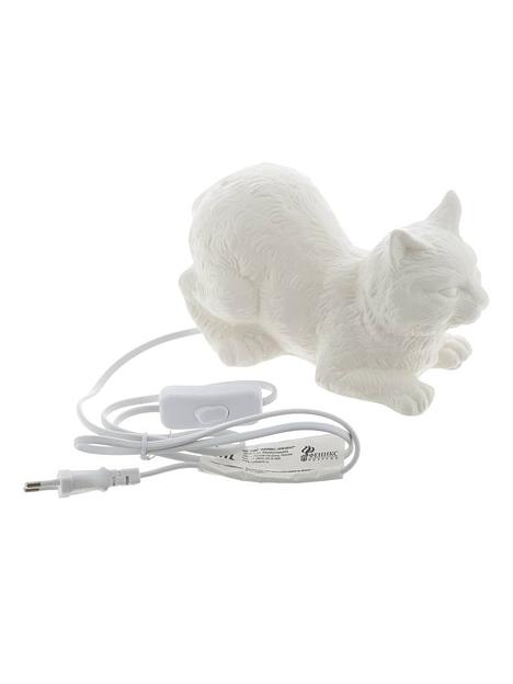 Лампа настольная из фарфора «Кошка» 21×12,5×12 см, 41620, опт фото 1