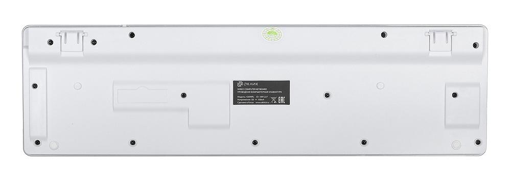 Клавиатура Оклик 420MRL белый USB slim Multimedia LED фото 4