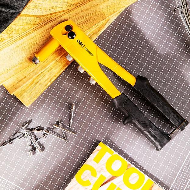 Ручной заклепочник с набором заклепок (60шт) Deli DL236910T 265мм, сталь 20Cr, диаметр 2,4 / 3,2 / 4,0 / 4,8 мм фото 8