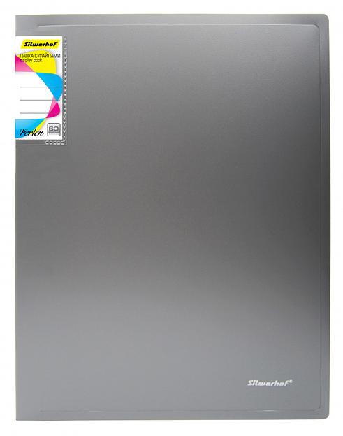 Папка с 60 прозр.вклад. Silwerhof Perlen 292961-77 A4 1мм карман серебристый металлик фото 1
