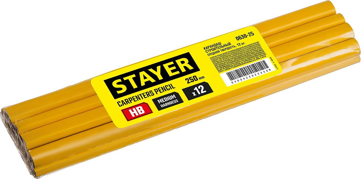 STAYER 250 мм, HB, строительный карандаш плотника (0630-25) фото 3