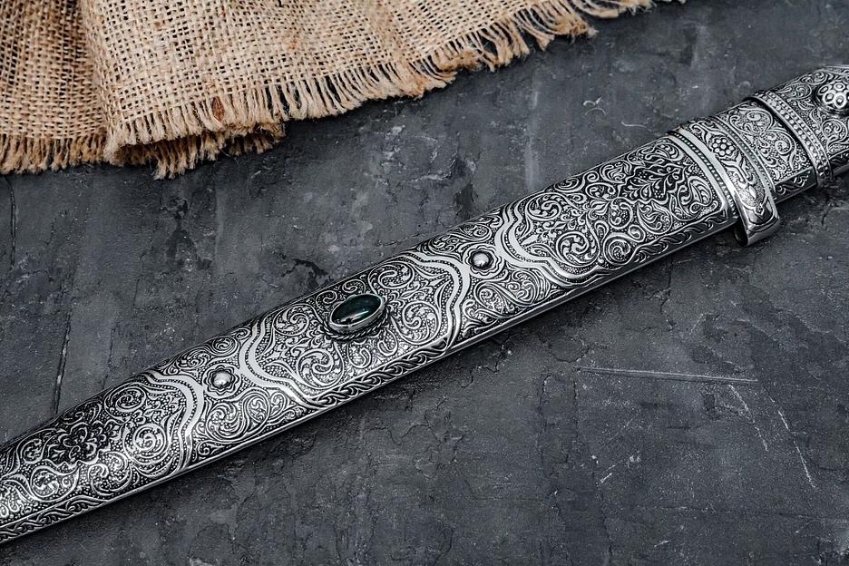 Кинжал сувенирный со вставкой из мельхиора арт.К-03 ОПТ фото 3