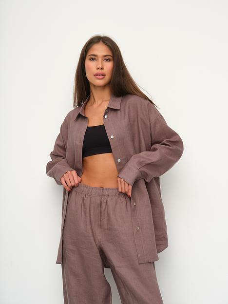 Рубашка длинная S022_Mars Brown/Кофе фото 5